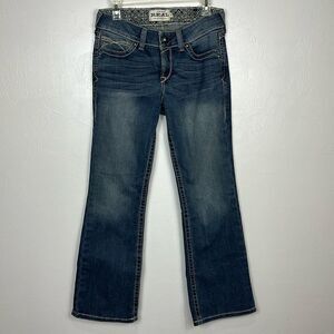 Ariat Real Denim Dark Wash Whiskered Boot Cut Jeans Size 29